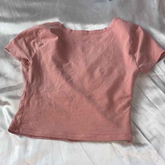 SO Women's Blush Pink V-Neck Blouse - Picture 4 of 4